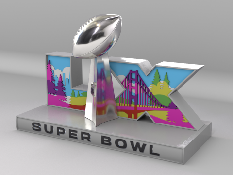 NFL 超级碗 LX 徽标 3D 模型