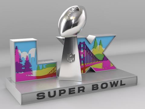 NFL 超级碗 LX 徽标 3D 模型