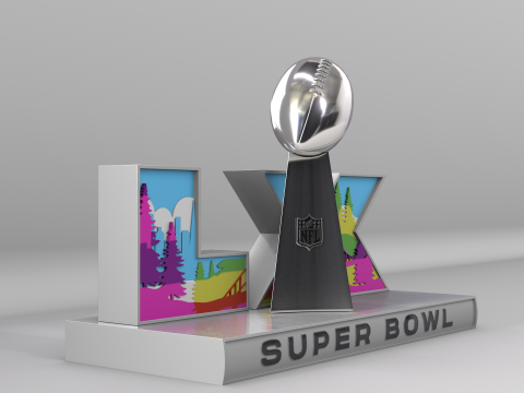 NFL 超级碗 LX 徽标 3D 模型