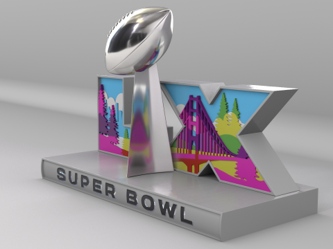 NFL 超级碗 LX 徽标 3D 模型