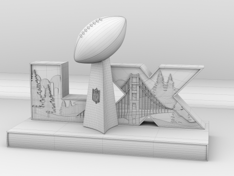 NFL 超级碗 LX 徽标 3D 模型