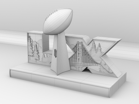 NFL 超级碗 LX 徽标 3D 模型