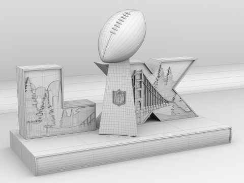 NFL 超级碗 LX 徽标 3D 模型