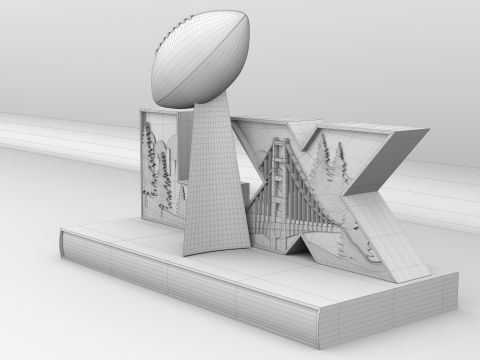 NFL 超级碗 LX 徽标 3D 模型