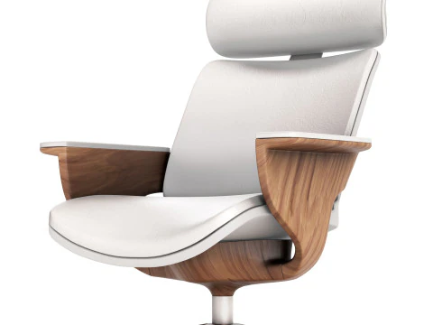 Odacia Cadeira de escritório giratória de couro sintético Modelo 3D