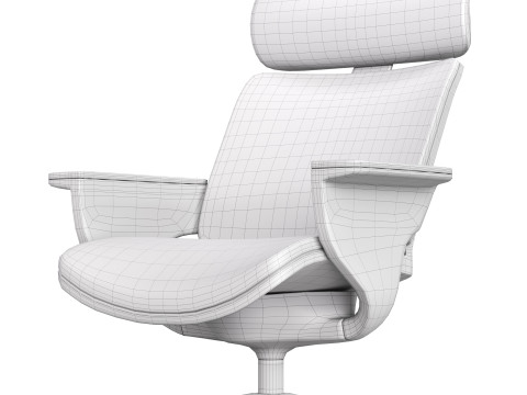 Odacia Swivel faux leather Office chair 3D Model