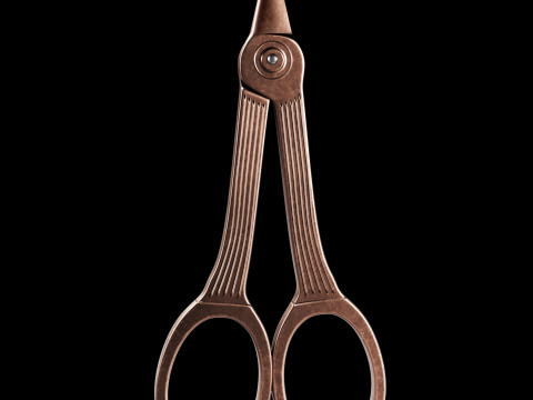 Vintage Scissors Set of 5 3D Модель