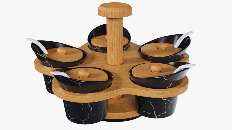 Set for sauces and spices 3D मॉडल .c4d .max .obj .3ds .fbx .stl .blend