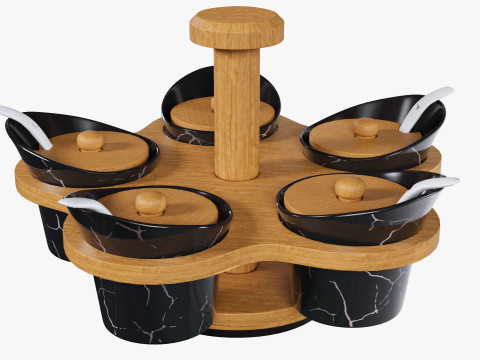 Set for sauces and spices 3D-Modell