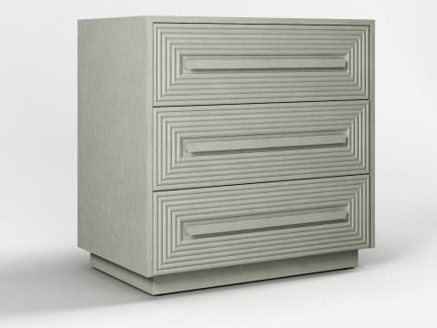 Wood Chest Nightstand Currey and Company 3D-Modell
