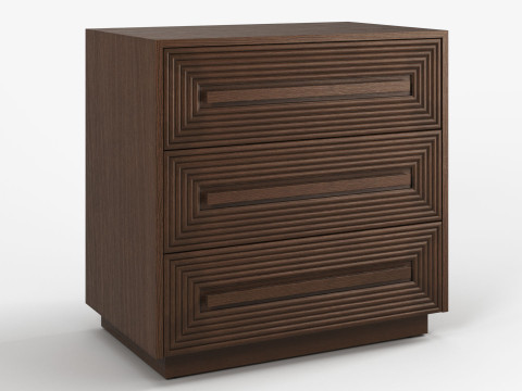 Wood Chest Nightstand Currey and Company 3D-Modell