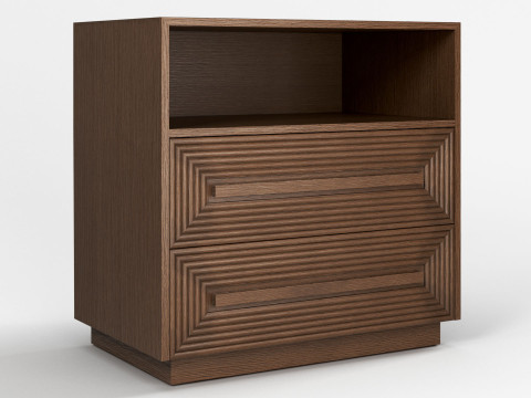 Wood Chest Nightstand Currey and Company 3D-Modell