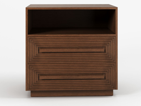 Wood Chest Nightstand Currey and Company 3D-Modell