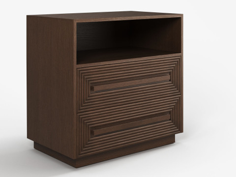 Wood Chest Nightstand Currey and Company 3D-Modell