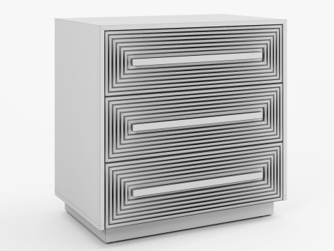 Wood Chest Nightstand Currey and Company 3D-Modell