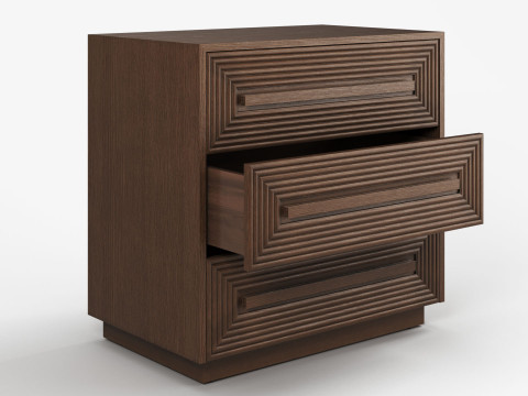 Wood Chest Nightstand Currey and Company 3D-Modell
