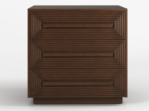 Wood Chest Nightstand Currey and Company 3D-Modell