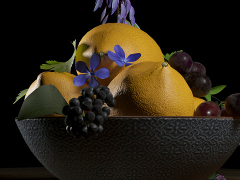 Bowl with lemons 3D-Modell