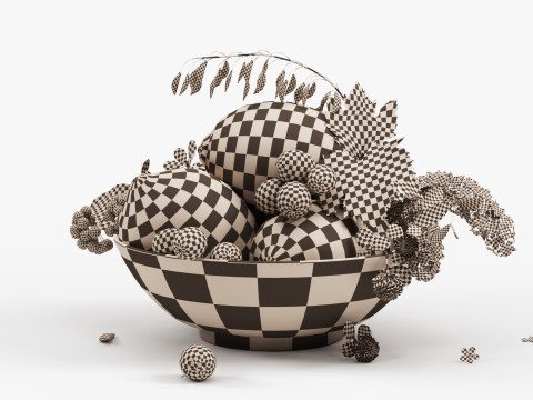 Bowl with lemons 3D-Modell