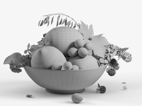 Bowl with lemons 3D-Modell