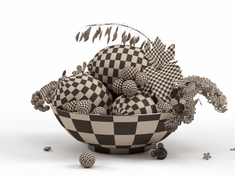 Bowl with lemons 3D-Modell