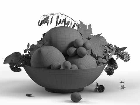 Bowl with lemons 3D-Modell