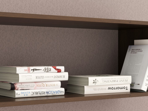 of white hardcover books Book Collection Modelo 3D