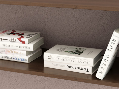 of white hardcover books Book Collection 3D 모델
