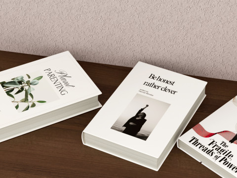 of white hardcover books Book Collection 3D 모델