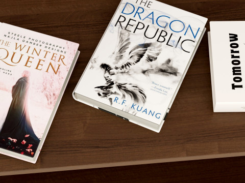 of white hardcover books Book Collection 3D 모델
