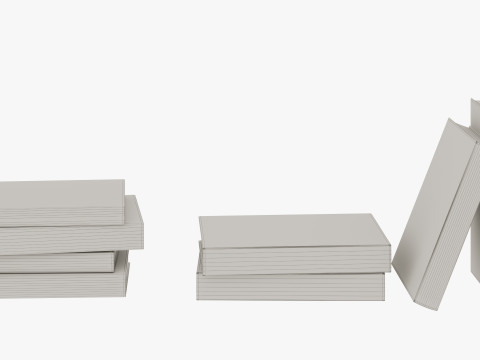 of white hardcover books Book Collection 3D 모델