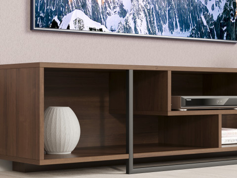 TV Stand with Accessories 1800 mm Model 3D