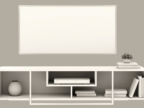 TV Stand with Accessories 1800 mm Model 3D