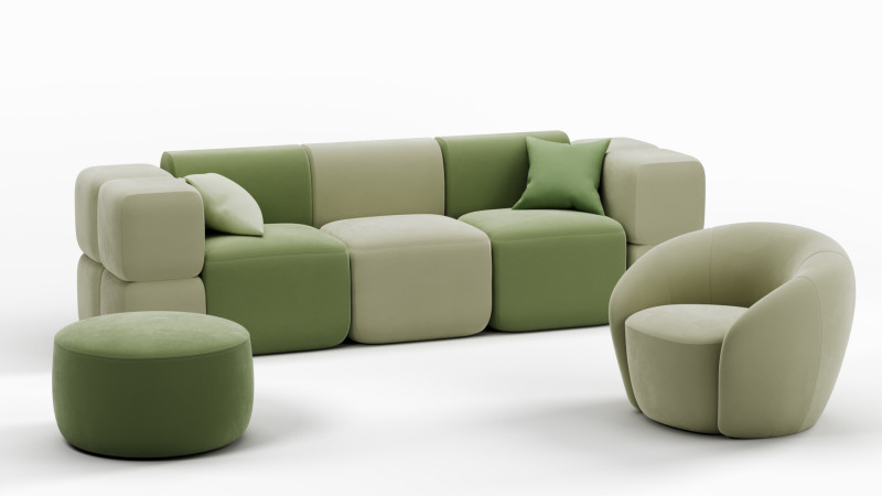 SoftContours Modern Furniture Set 3D-Modell .c4d .max .obj .3ds .fbx .stl .blend