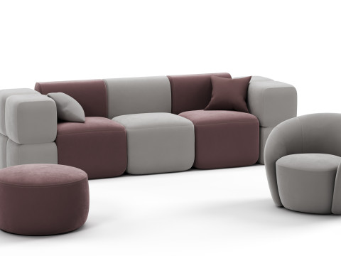 SoftContours Modern Furniture Set 3D-Modell