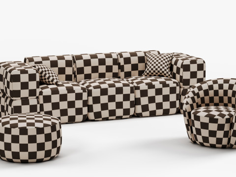 SoftContours Modern Furniture Set 3D-Modell