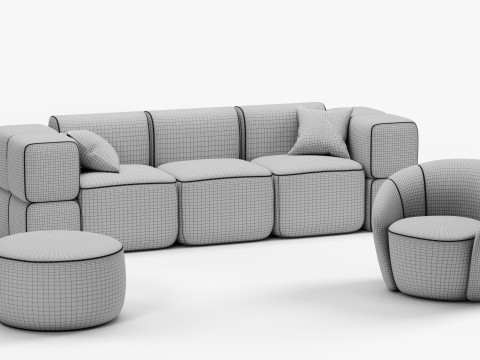 SoftContours Modern Furniture Set 3D-Modell