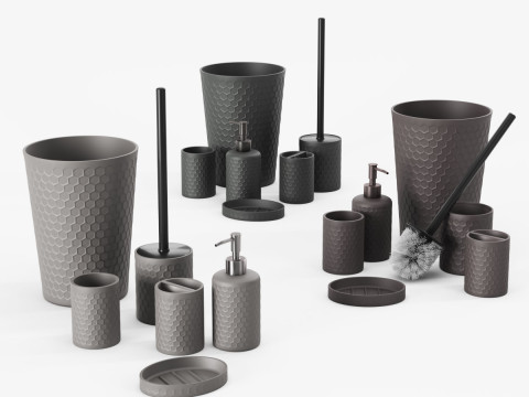 Zccz Bathroom Accessory Set 3D Model