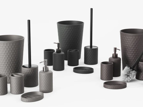 Zccz Bathroom Accessory Set 3D Model