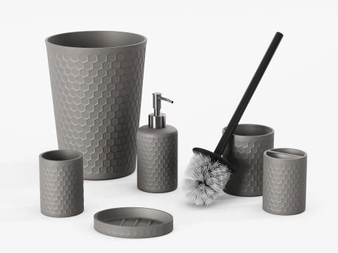 Zccz Bathroom Accessory Set 3D Model