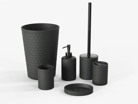 Zccz Bathroom Accessory Set 3D Model