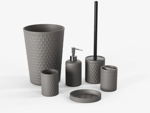 Zccz Bathroom Accessory Set 3D Model