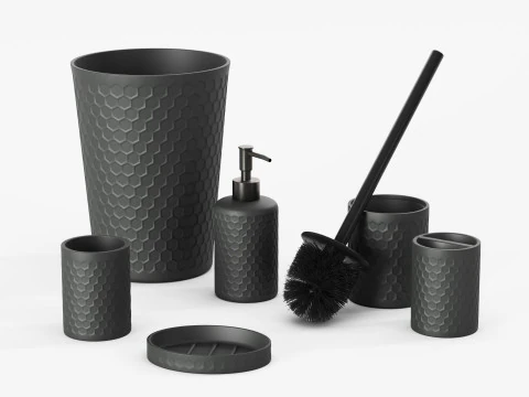 Zccz Bathroom Accessory Set 3D Model