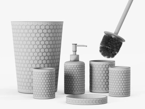 Zccz Bathroom Accessory Set 3D Model