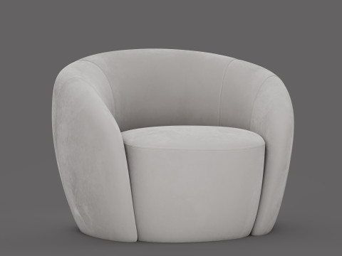 Modern Velvet Armchair - Customizable Color Model 3D