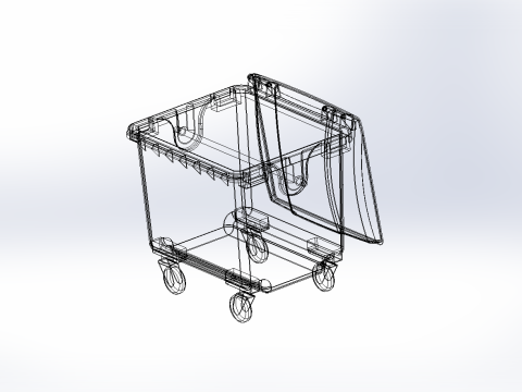 1100 Lt Plastic Garbage Container Universal 3D Model