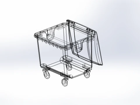 1100 Lt Plastic Garbage Container Universal 3D Model