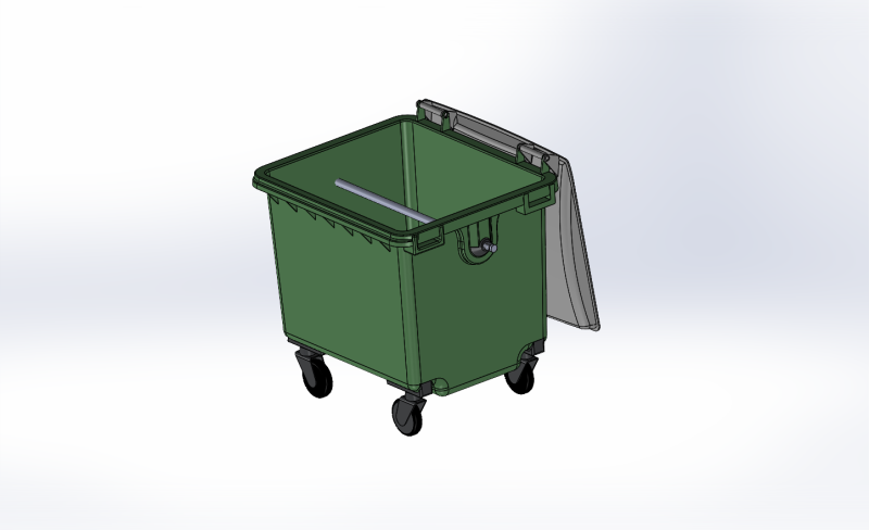 1100 Lt Plastic Garbage Container Universal 3D Model .c4d .max .obj .3ds .fbx .stl .blend 