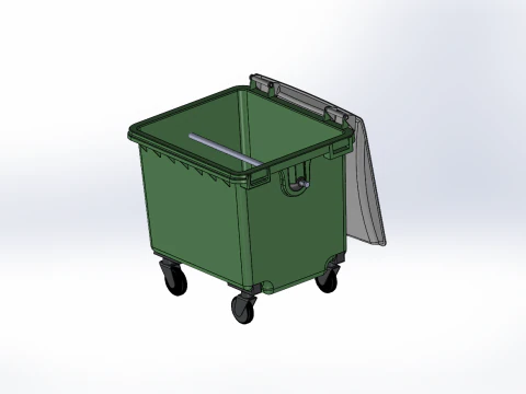 Contenitore per Rifiuti in Plastica Universale da 1100 Lt Modello 3D