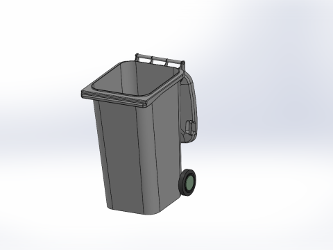 240 Lt Plastic Garbage Container 3D Model